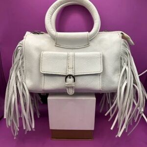 Latico White Mini Fringe Bag nwt with a free designer gift
